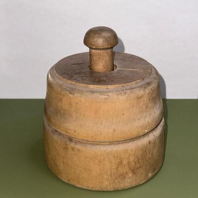 Primitive butter mold I Large Hand Turned I Flower or Star Design I Antique Butter Mold