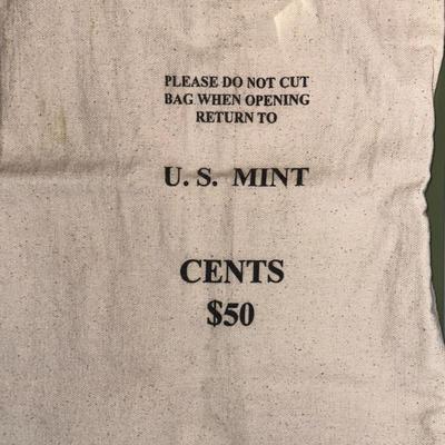 Vintage (1989) Bank Money or Coin Sack Bag - U.S. Mint