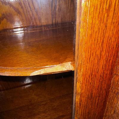 Antique Curved Glass China Hutch