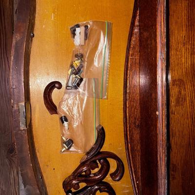 Antique Curved Glass China Hutch