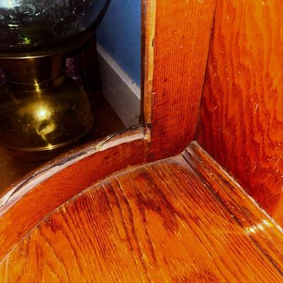 Antique Curved Glass China Hutch