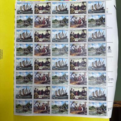 1992 First Voyage of Columbus 29-Cent Stamps Full Pane 