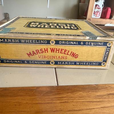 Marsh Wheeling Deluxe Cigar Box Vintage Wheeling W. VA 9 Cents Original/Genuine