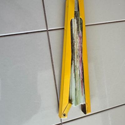 Vintage Chinese Hand Held Folding Fan 9.5 Inch Span Flowers and Bees