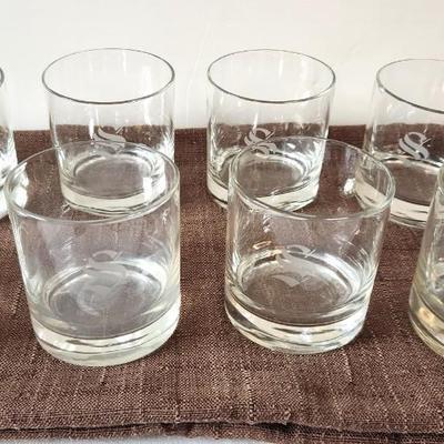 Lot #91 Lot of 8 Vintage High Ball Glasses - initial "S"