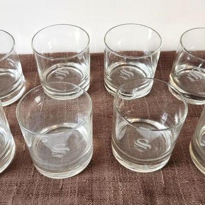 Lot #91 Lot of 8 Vintage High Ball Glasses - initial "S"