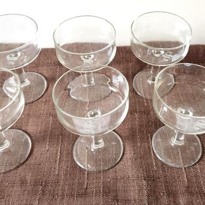 Lot #93 Lot of 7 Vintage Champagne Glasses - Initial "S"
