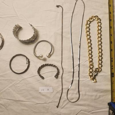 Jewelry lot including Some Vintage Jewelry including Engraved Bracelet
