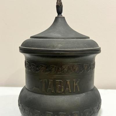 Antique Dutch Brass Tabak Jar, Rio Tiel Holland