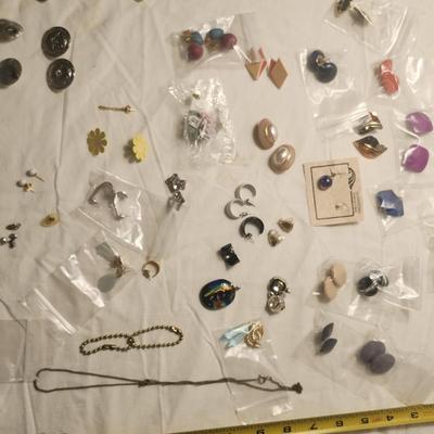Jewelry lot including Some Vintage Jewelry, Fused Glass and earrings