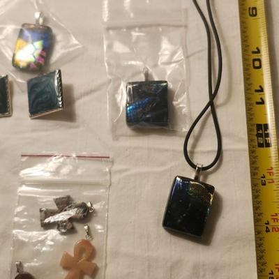 Jewelry lot including Some Vintage Jewelry, Fused Glass