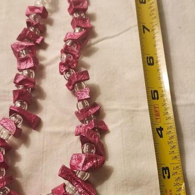 Jewelry lot including Some Vintage Jewelry, Pink Seashell Cluster Bead Necklace