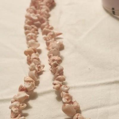 Jewelry lot including Some Vintage Jewelry, Pink Seashell Cluster Bead Necklace