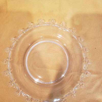 Vintage Glass Candlesticks & Plate