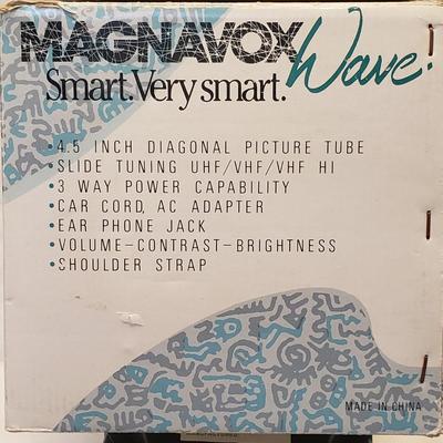 Magnavox Wave 4.5" Black and White TV with Original Box (LR-KD)