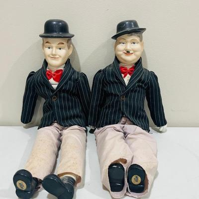 Vintage Musical Laurel & Hardy Porcelain Dolls