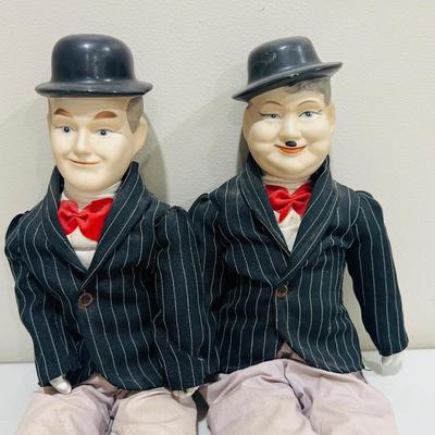Vintage Musical Laurel & Hardy Porcelain Dolls