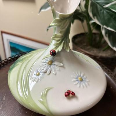Franz vase with lady bugs