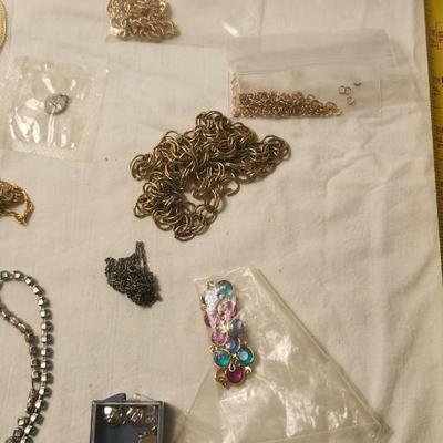Jewelry lot including Some Vintage , believe it is Green Jade Carved Owl Lucky Charm