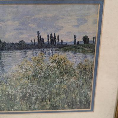 Vintage Claude Monet Print "Banks Of The Seine"
