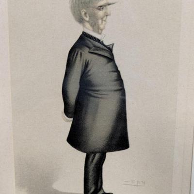 Vintage Oliver Wendell Holmes Framed Lithograph Signed
