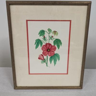 Framed Floral Painting Signed By The Artist
