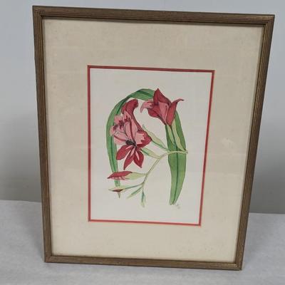 Framed Floral Painting Signed By The Artist