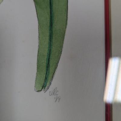 Framed Floral Painting Signed By The Artist