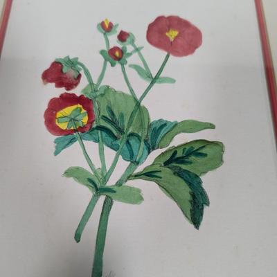 Framed Floral Painting Signed By The Artist