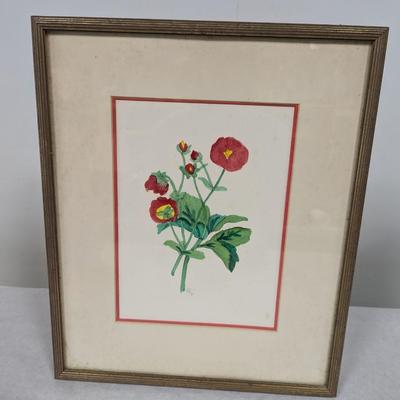 Framed Floral Painting Signed By The Artist