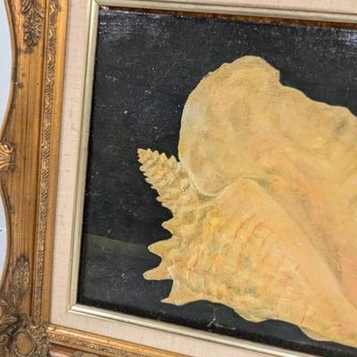 Vintage Framed Painting Sea Shell