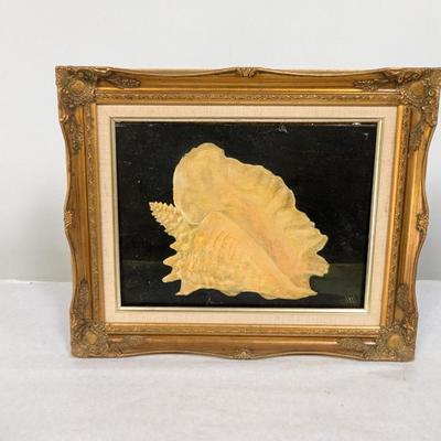 Vintage Framed Painting Sea Shell