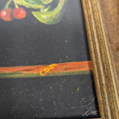Framed Fruit Basket Painting Signed By The Artist