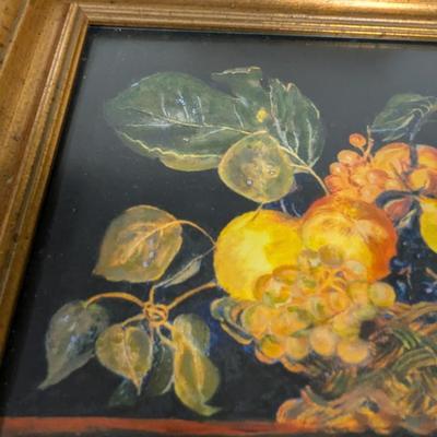 Framed Fruit Basket Painting Signed By The Artist
