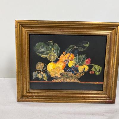 Framed Fruit Basket Painting Signed By The Artist