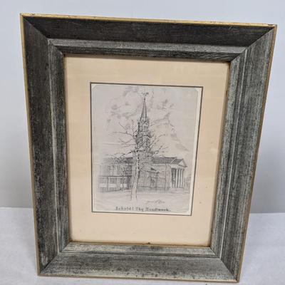 Framed Drawing "Behold Thy Handiwork" Signed Reginald Morgan
