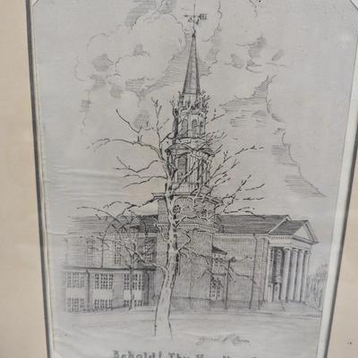 Framed Drawing "Behold Thy Handiwork" Signed Reginald Morgan