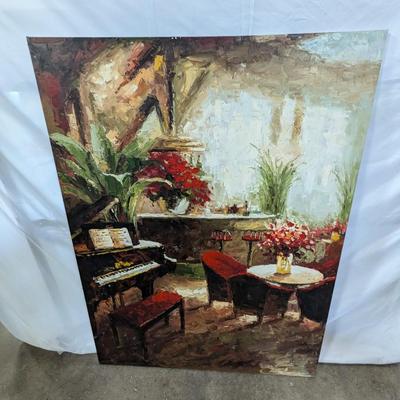 Piano And Bar Scene Canvas Painting