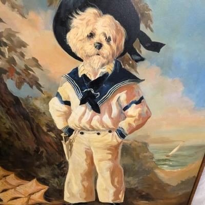 Framed Painting On Canvas Signed Robert Warshaw