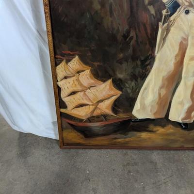 Framed Painting On Canvas Signed Robert Warshaw