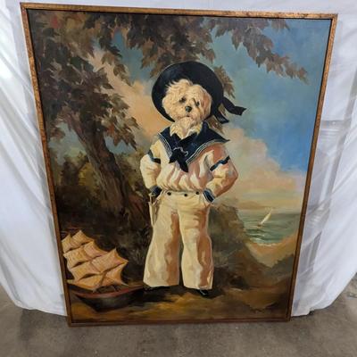 Framed Painting On Canvas Signed Robert Warshaw