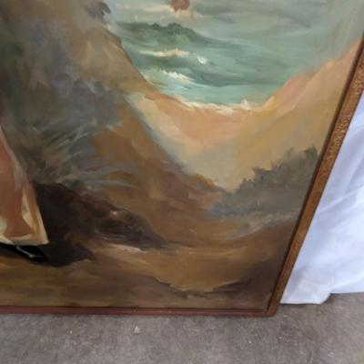Framed Painting On Canvas Signed Robert Warshaw