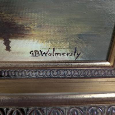 Framed Canvas Painting Signed S B Walmersly