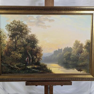 Framed Canvas Painting Signed S B Walmersly