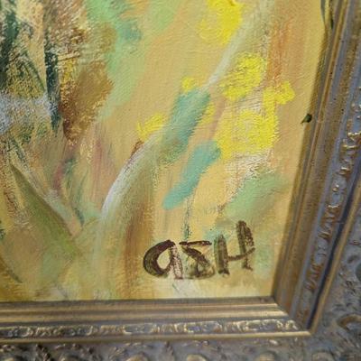 Framed Painting On Canvas Signed By The Artist