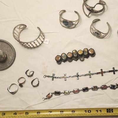 Jewelry lot including Some Vintage Jewelry including Silver Plated