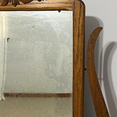 Solid Oak Mirrored Dresser