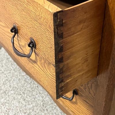 Solid Oak Mirrored Dresser