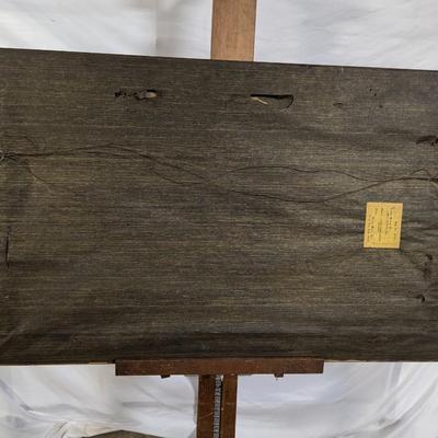 Beveled Inlaid Veneer Mirror