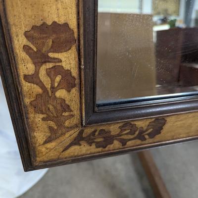 Beveled Inlaid Veneer Mirror